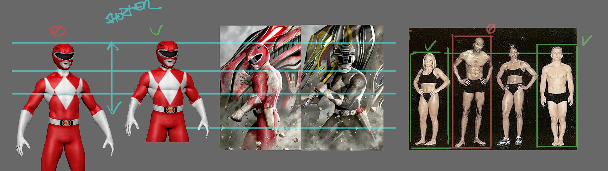 Power Rangers characters anatomy for ARK: Survival Ascended